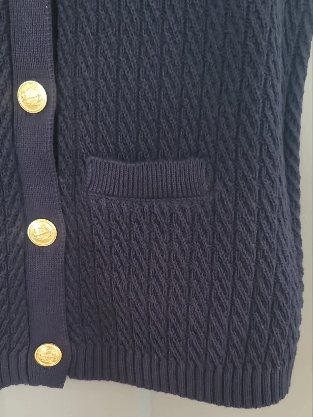 Navy Nautical Cotton Sweater Vest
